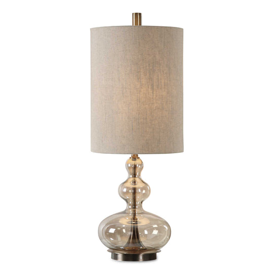 American Home Furniture Uttermost Formoso Amber Glass Table Lamp
