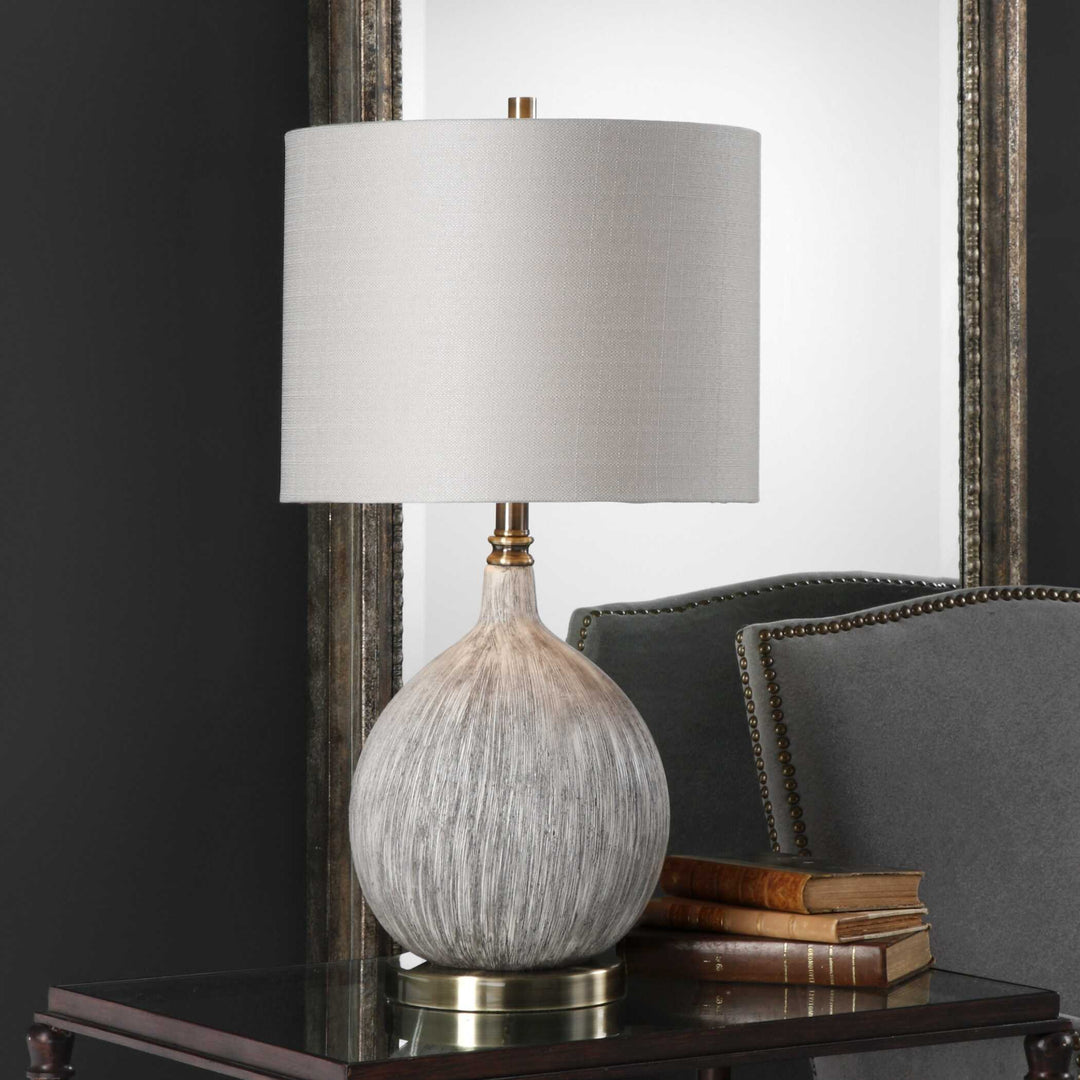 American Home Furniture Uttermost Hedera Textured Ivory Table Lamp