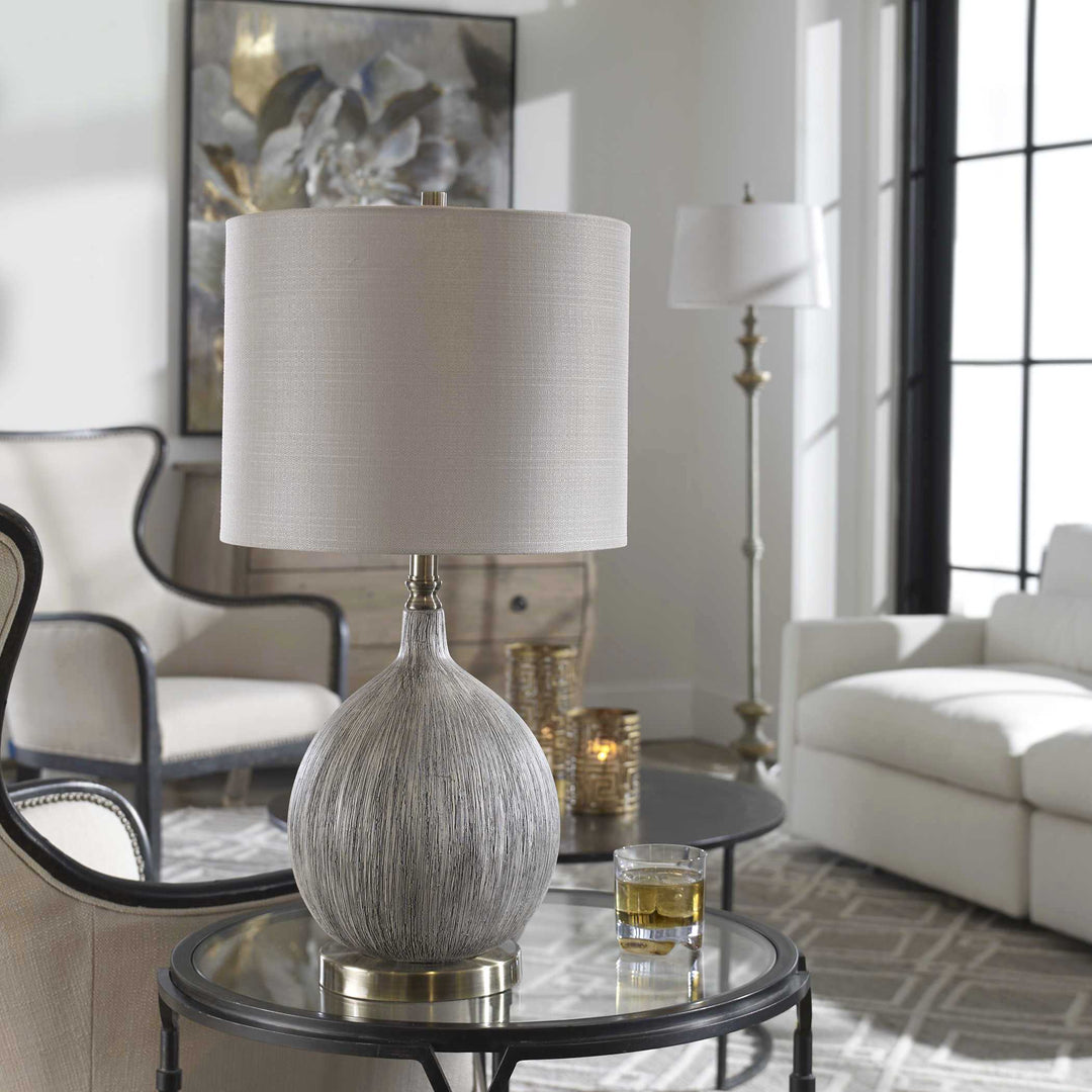 American Home Furniture Uttermost Hedera Textured Ivory Table Lamp
