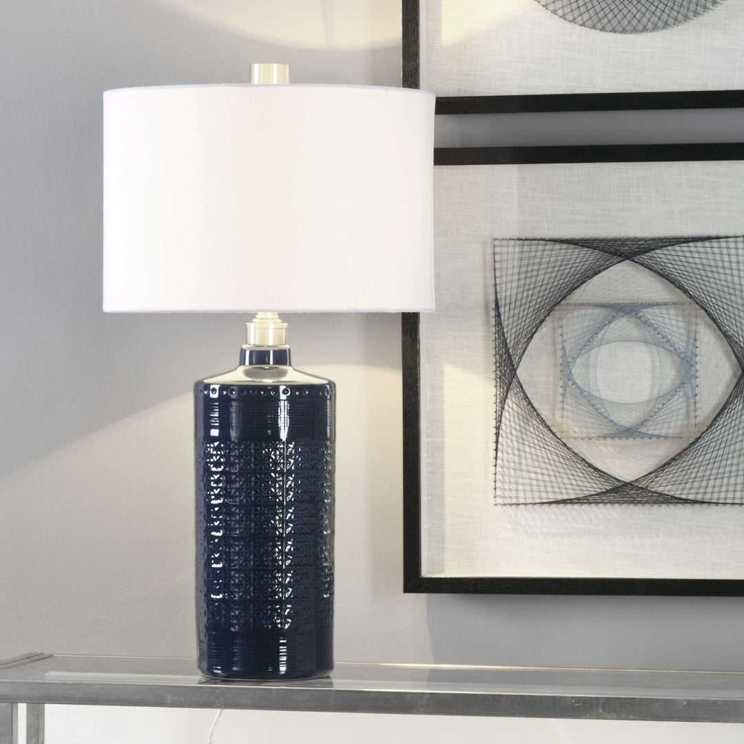 American Home Furniture Uttermost Thalia Royal Blue Table Lamp