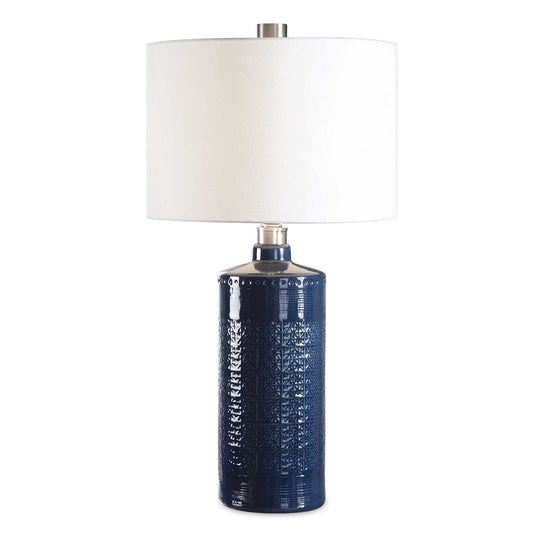 American Home Furniture Uttermost Thalia Royal Blue Table Lamp