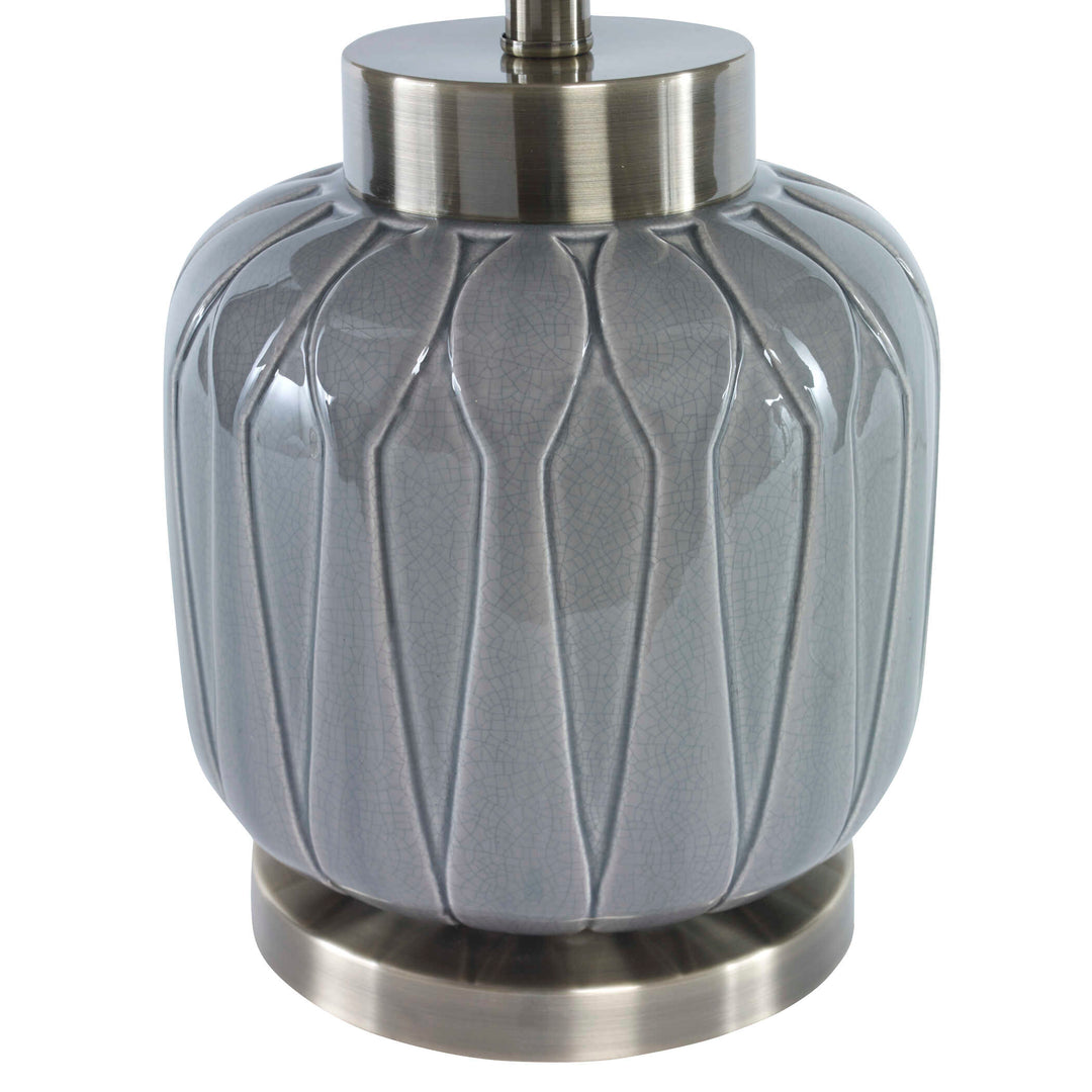 American Home Furniture Uttermost Zahlia Aged Gray Ceramic Lamp