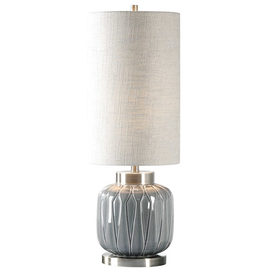 American Home Furniture Uttermost Zahlia Aged Gray Ceramic Lamp