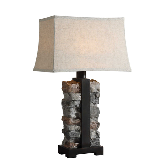 American Home Furniture Uttermost Kodiak Stacked Stone Lamp