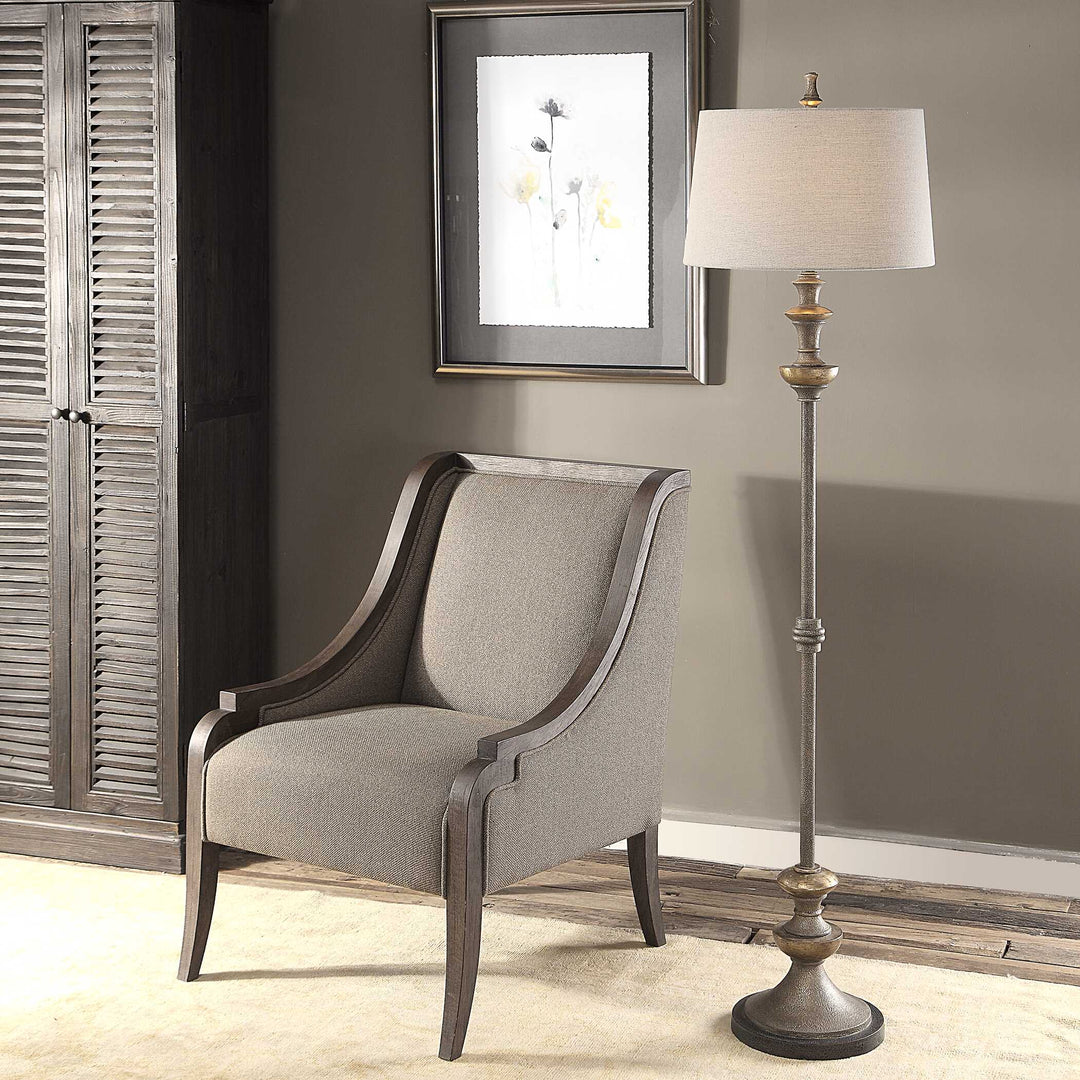 American Home Furniture Uttermost Vetralla Silver Bronze Floor Lamp