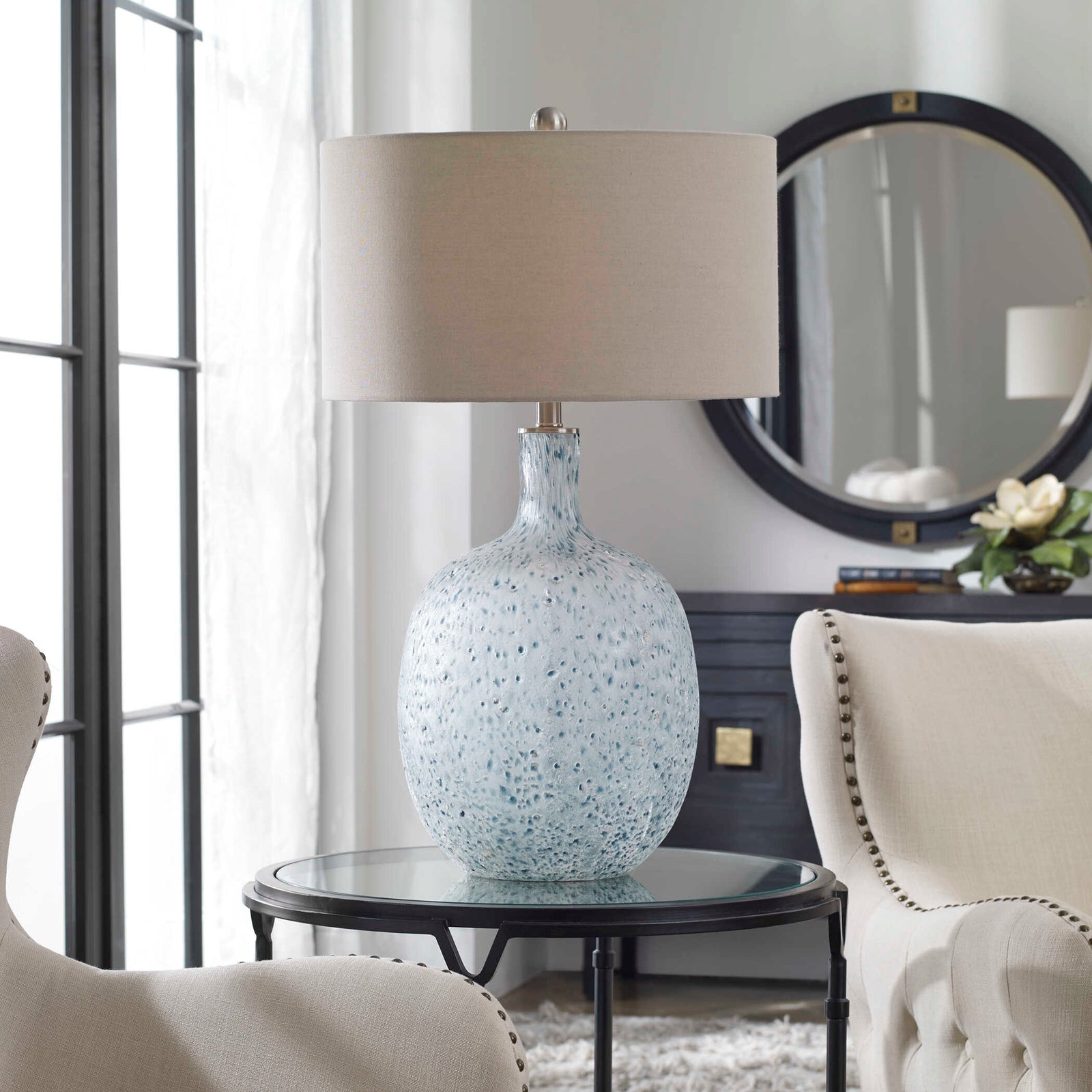 American Home Furniture Uttermost Oceaonna Glass Table Lamp