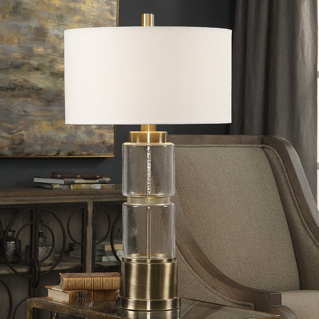 American Home Furniture Uttermost Vaiga Glass Column Lamp