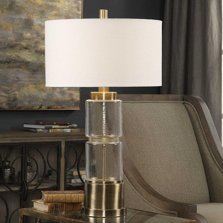 American Home Furniture Uttermost Vaiga Glass Column Lamp