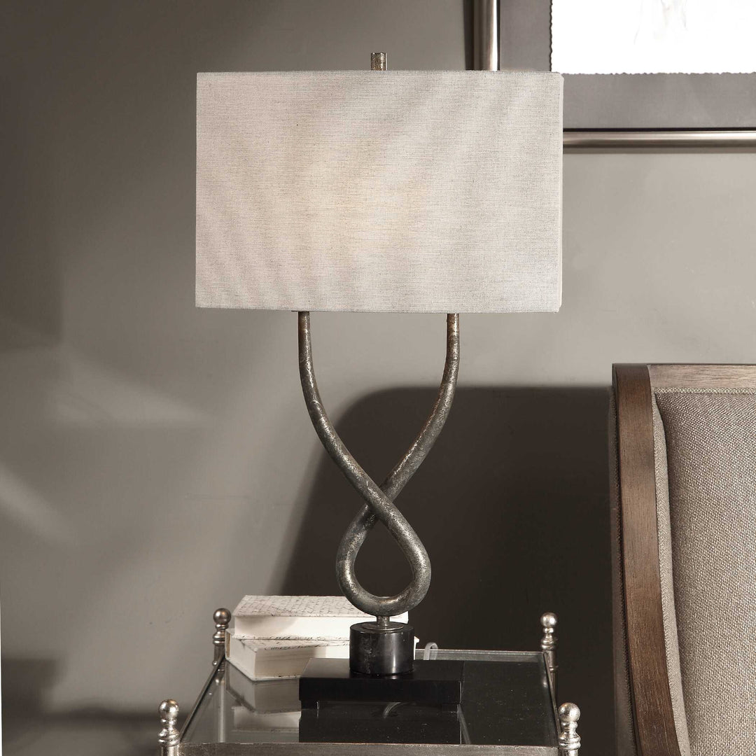 American Home Furniture Uttermost Talema Aged Silver Lamp