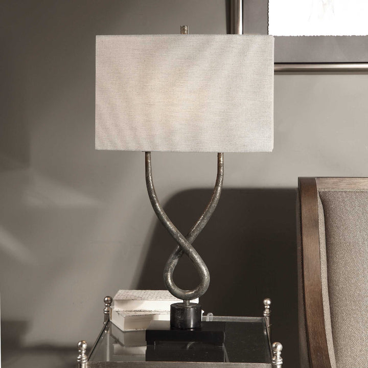 American Home Furniture Uttermost Talema Aged Silver Lamp