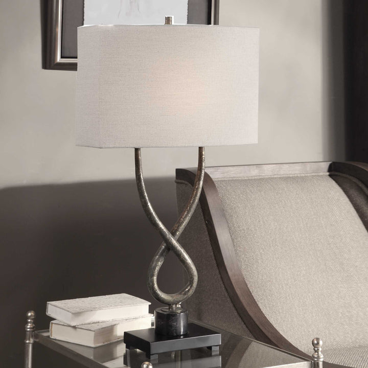 American Home Furniture Uttermost Talema Aged Silver Lamp