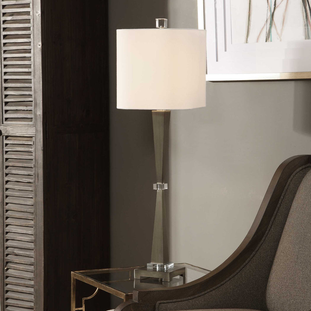 American Home Furniture Uttermost Niccolai Antiqued Nickel Lamp