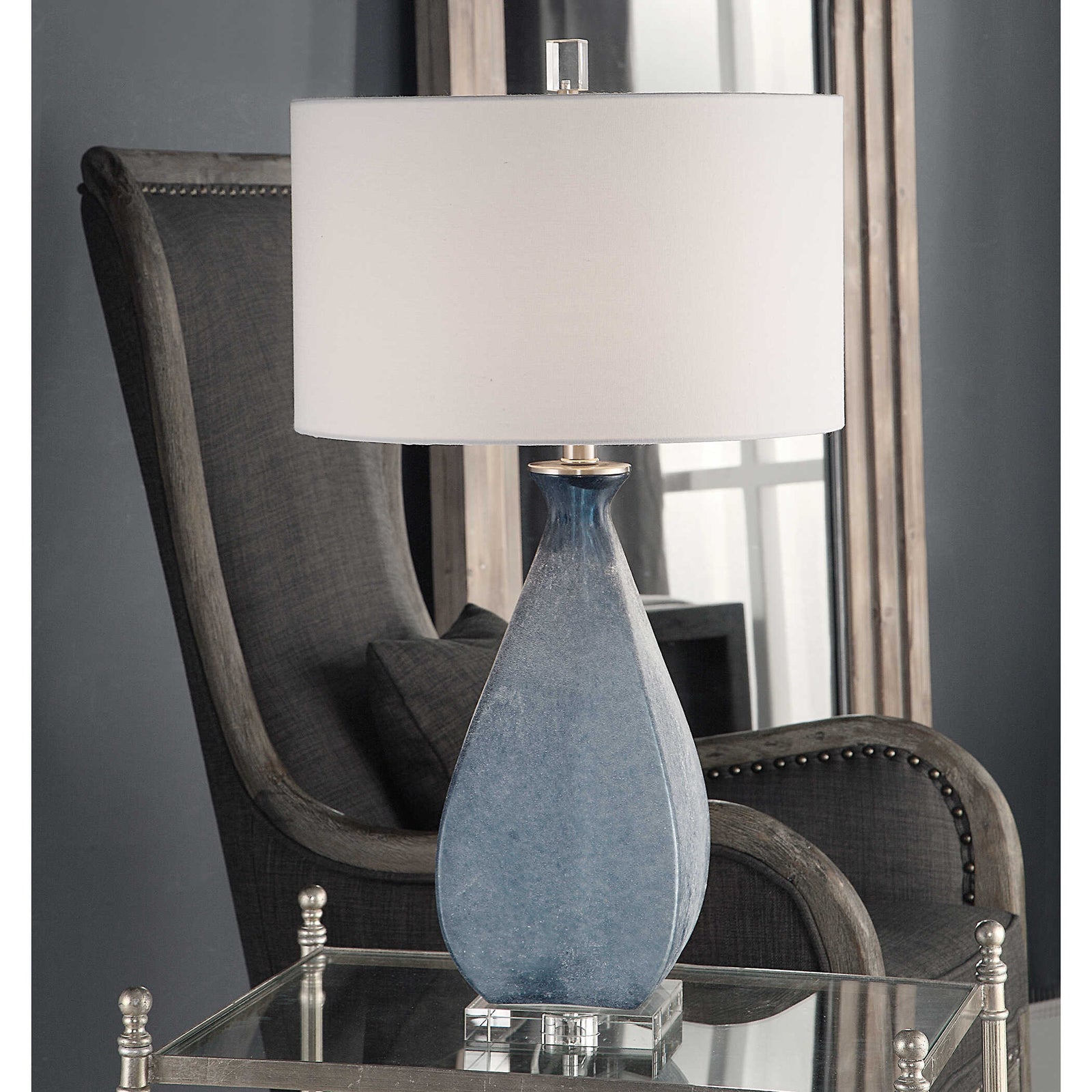 American Home Furniture Uttermost Atlantica Ocean Blue Lamp