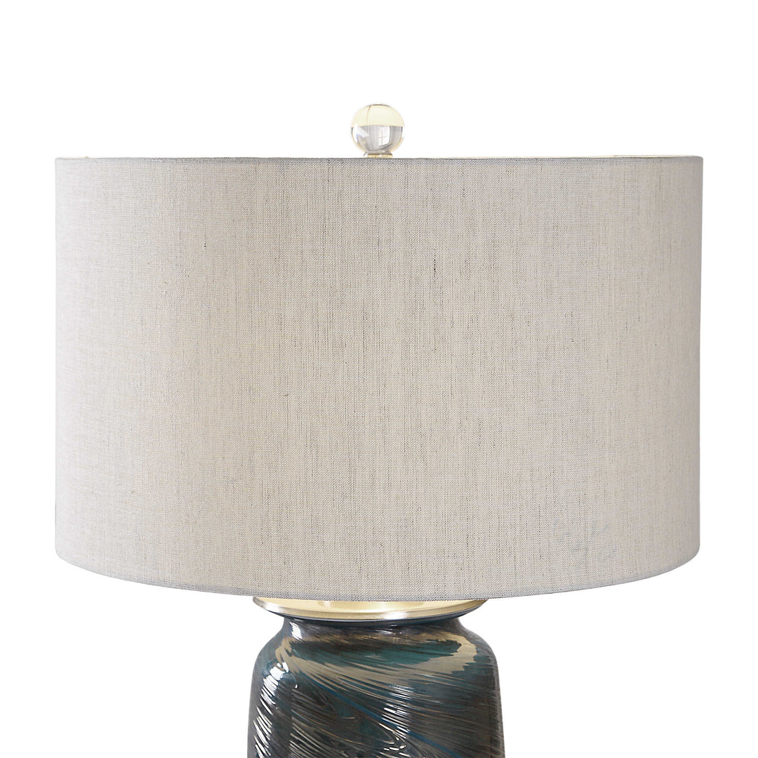 American Home Furniture Uttermost Olesya Swirl Glass Table Lamp