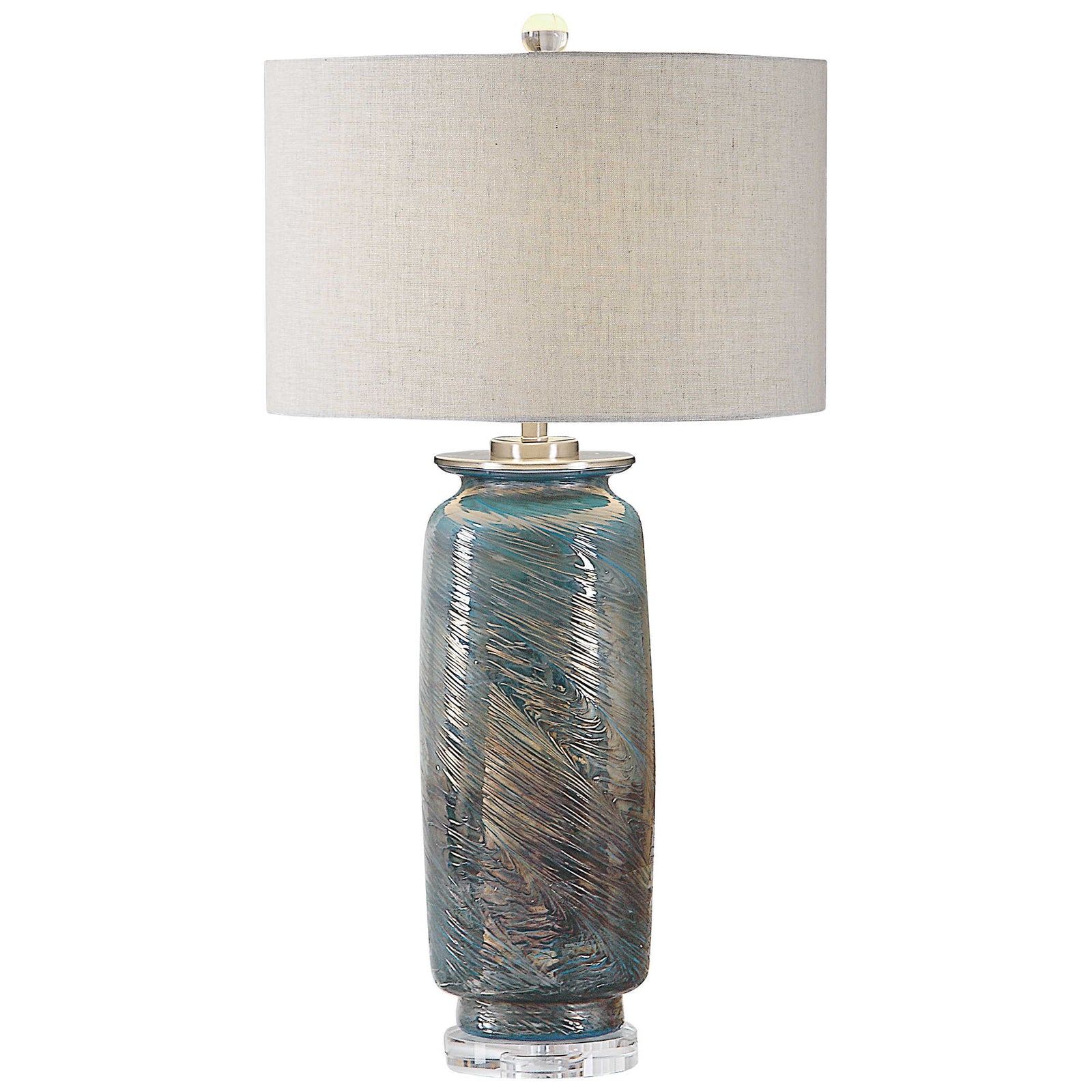 American Home Furniture Uttermost Olesya Swirl Glass Table Lamp