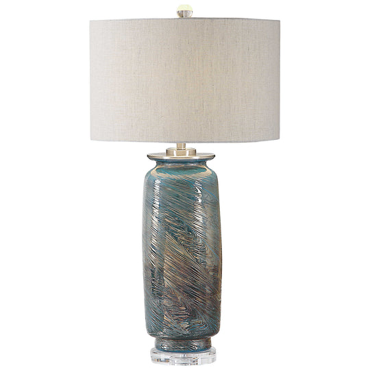 American Home Furniture Uttermost Olesya Swirl Glass Table Lamp