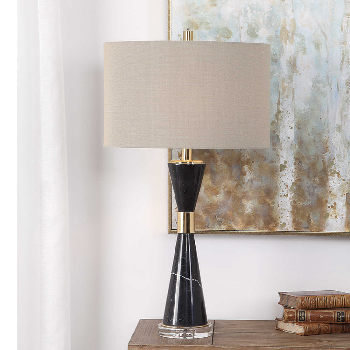 American Home Furniture Uttermost Alastair Black Marble Table Lamp
