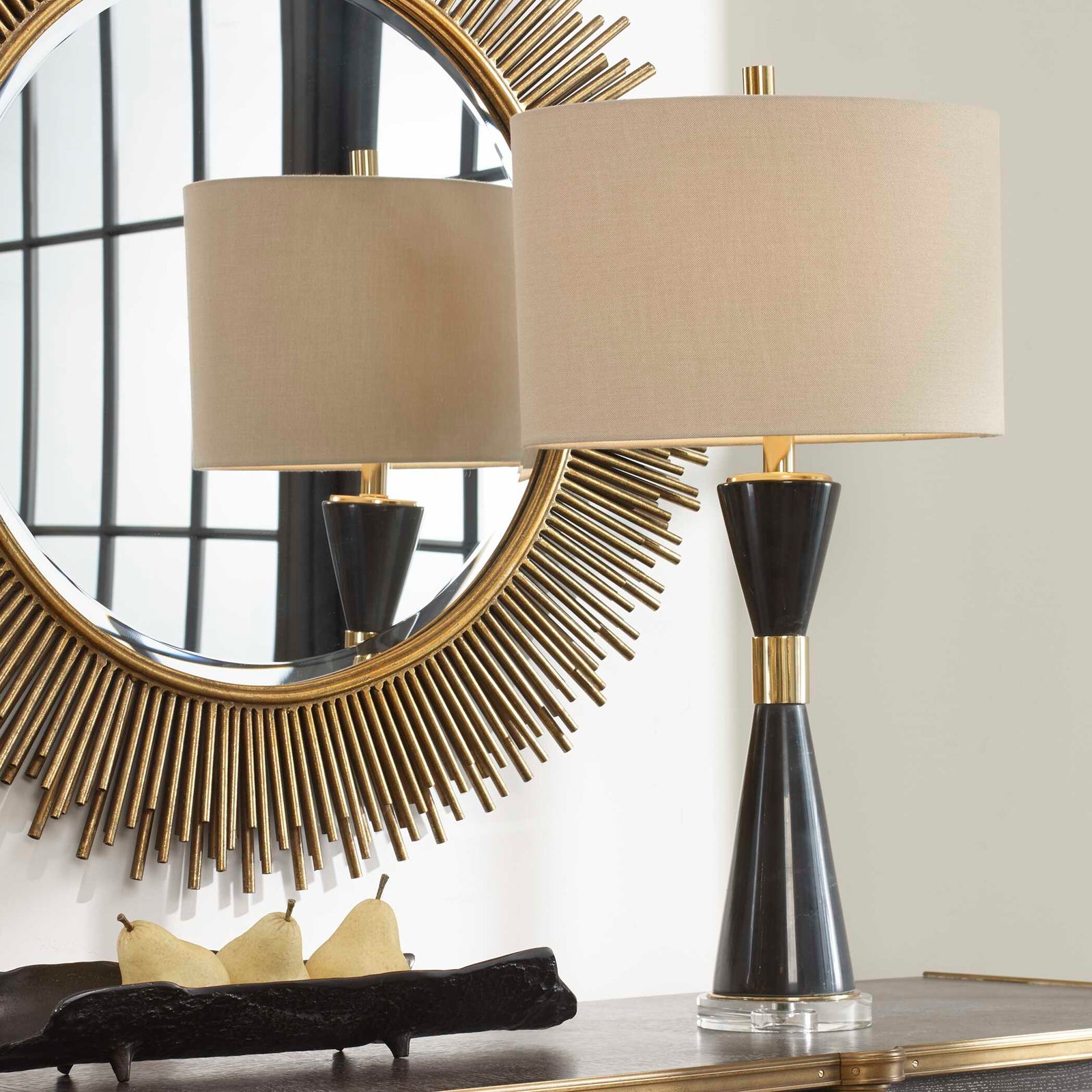American Home Furniture Uttermost Alastair Black Marble Table Lamp