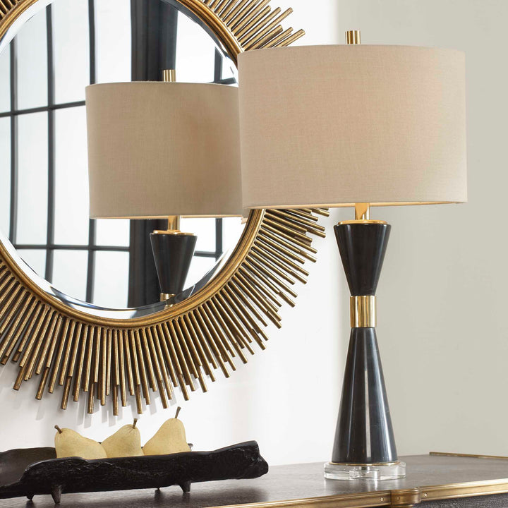 American Home Furniture Uttermost Alastair Black Marble Table Lamp