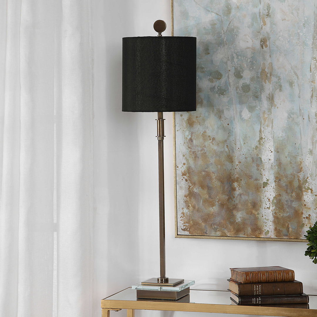American Home Furniture Uttermost Volante Antique Brass Table Lamp