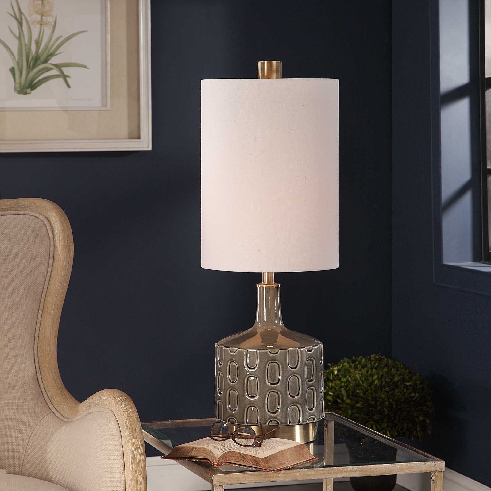 American Home Furniture Uttermost Darrin Gray Table Lamp