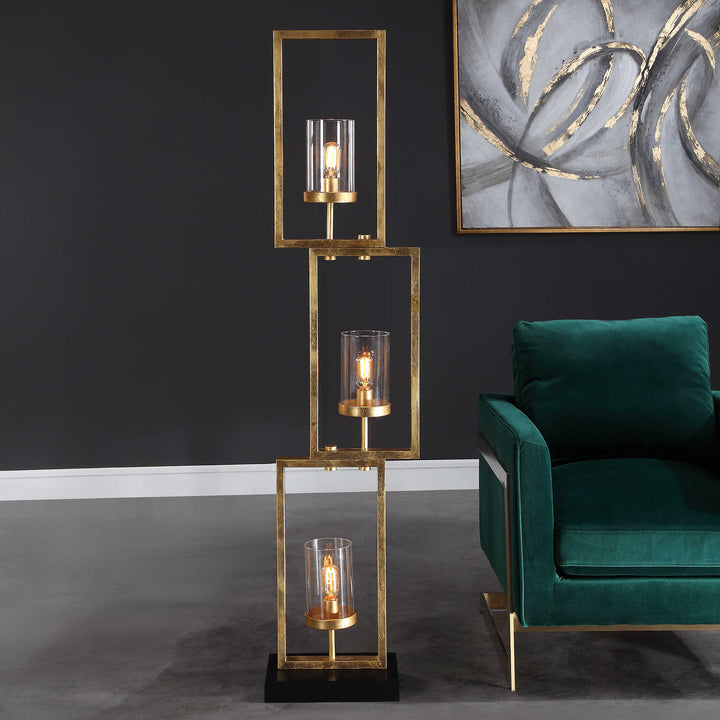 American Home Furniture Uttermost Cielo Staggered Rectangles Floor Lamp
