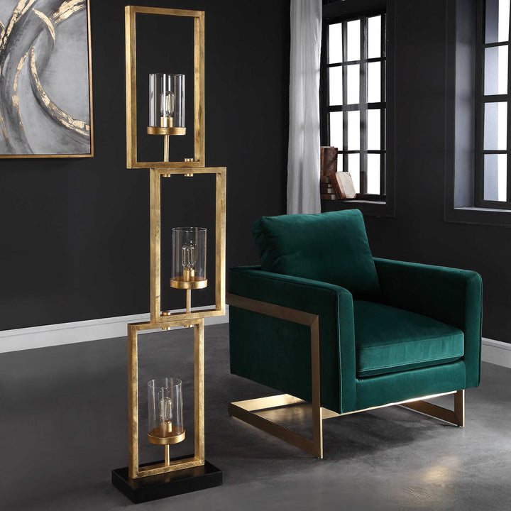 American Home Furniture Uttermost Cielo Staggered Rectangles Floor Lamp
