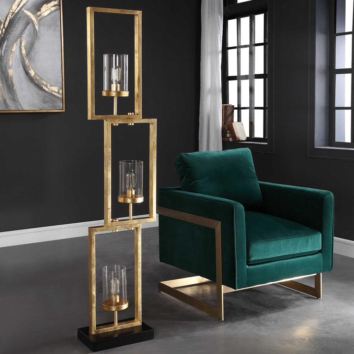 American Home Furniture Uttermost Cielo Staggered Rectangles Floor Lamp
