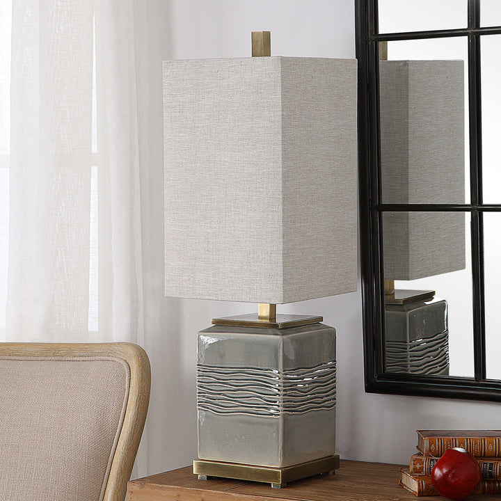 American Home Furniture Uttermost Covey Gray Glaze Buffet Lamp