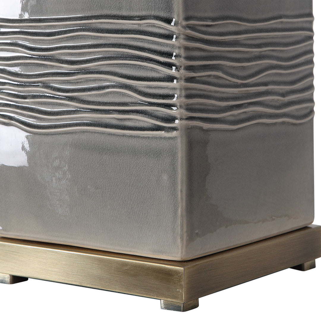 American Home Furniture Uttermost Covey Gray Glaze Buffet Lamp