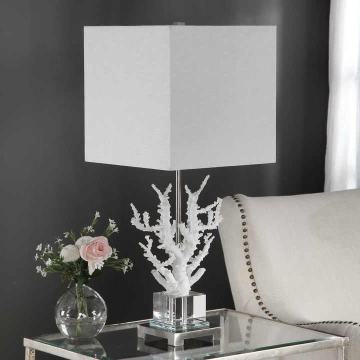 American Home Furniture Uttermost Corallo White Coral Table Lamp