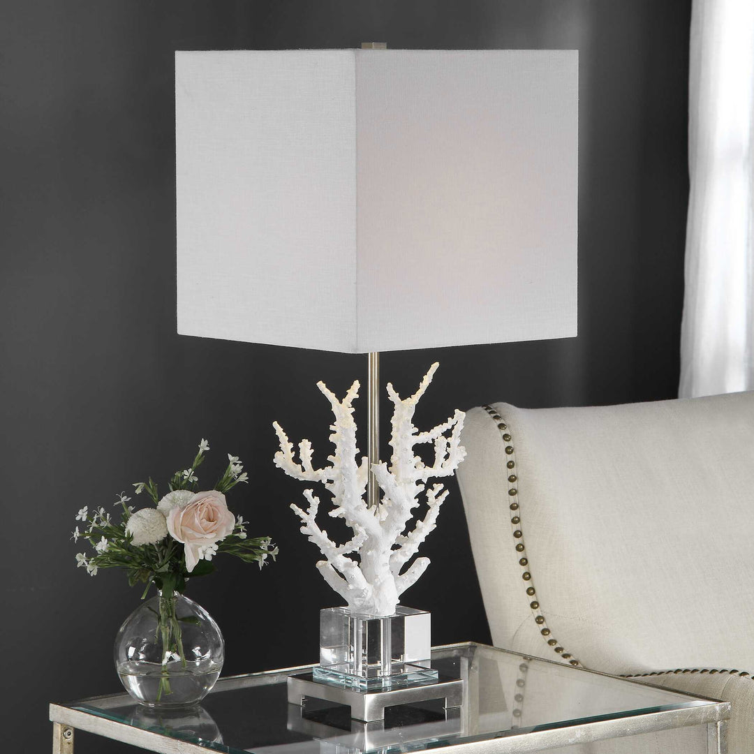 American Home Furniture Uttermost Corallo White Coral Table Lamp
