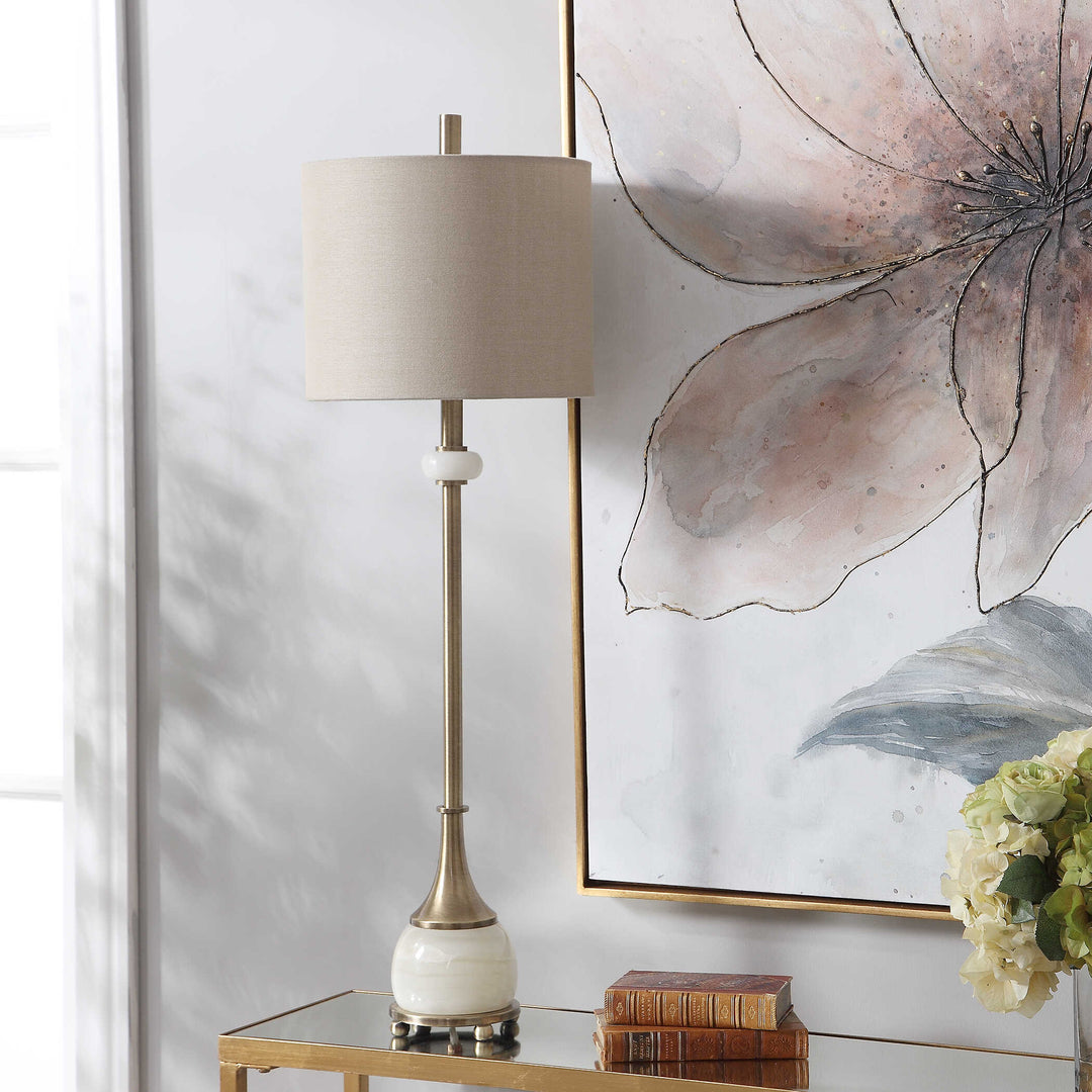 American Home Furniture Uttermost Natania Plated Brass Buffet Lamp
