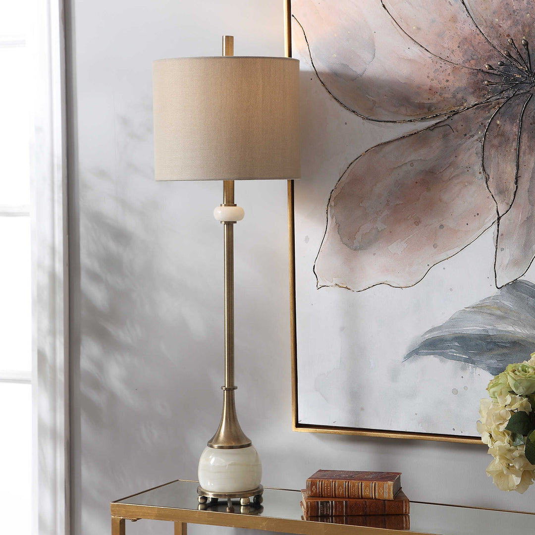 American Home Furniture Uttermost Natania Plated Brass Buffet Lamp
