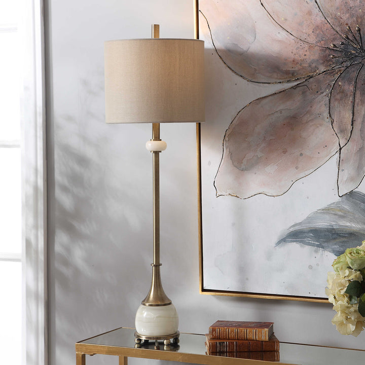 American Home Furniture Uttermost Natania Plated Brass Buffet Lamp