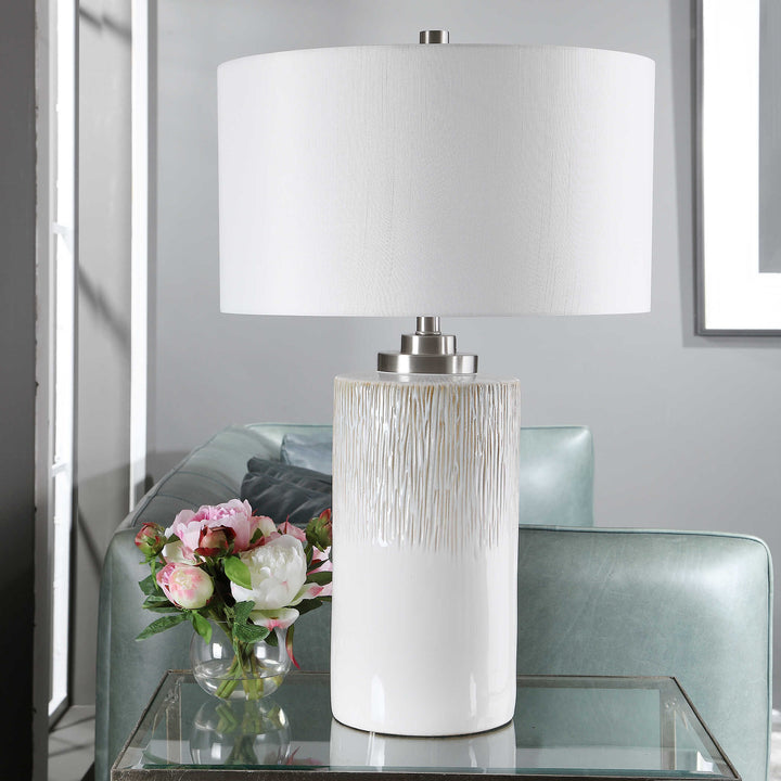 American Home Furniture Uttermost Georgios Cylinder Table Lamp