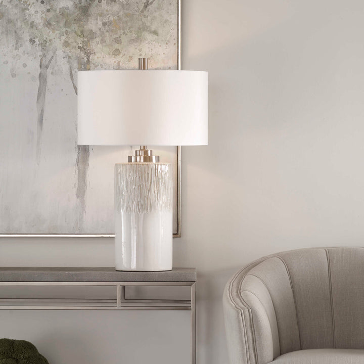 American Home Furniture Uttermost Georgios Cylinder Table Lamp