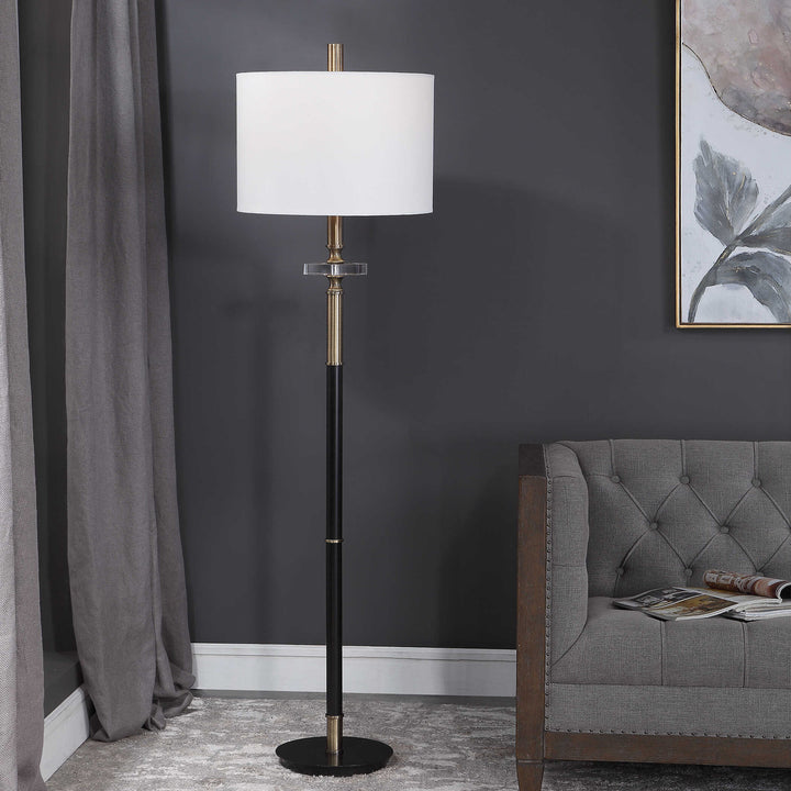 American Home Furniture Uttermost Maud Aged Black Floor Lamp