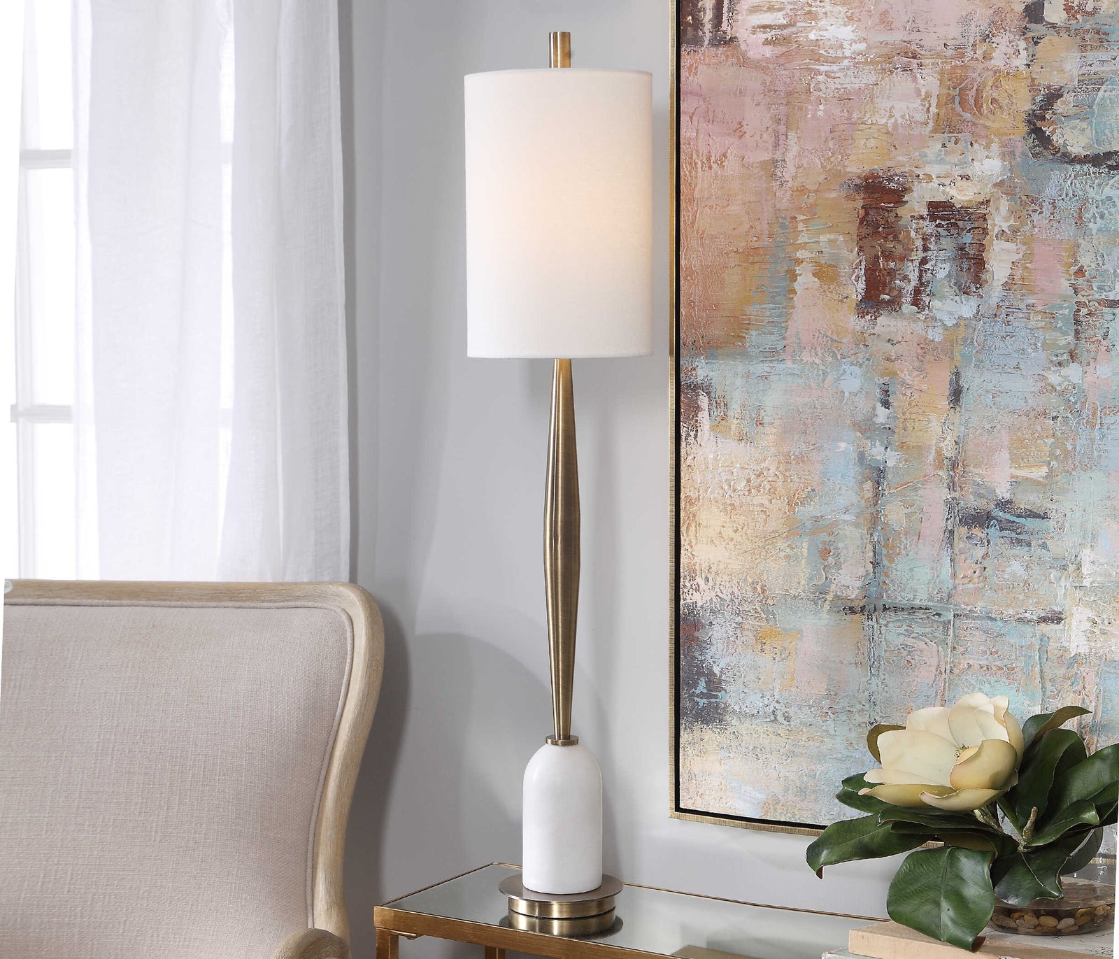 American Home Furniture Uttermost Minette Mid-Century Buffet Lamp