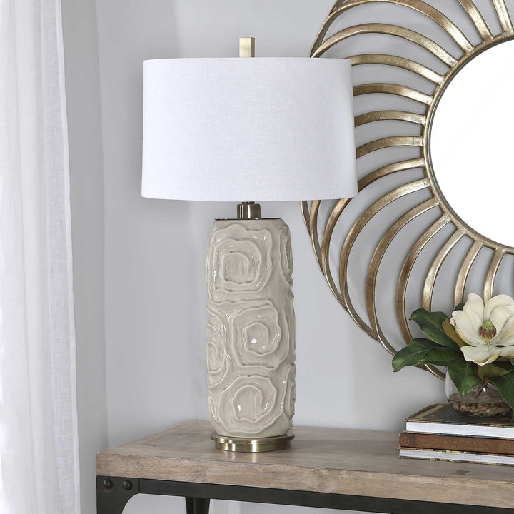 American Home Furniture Uttermost Zade Warm Gray Table Lamp