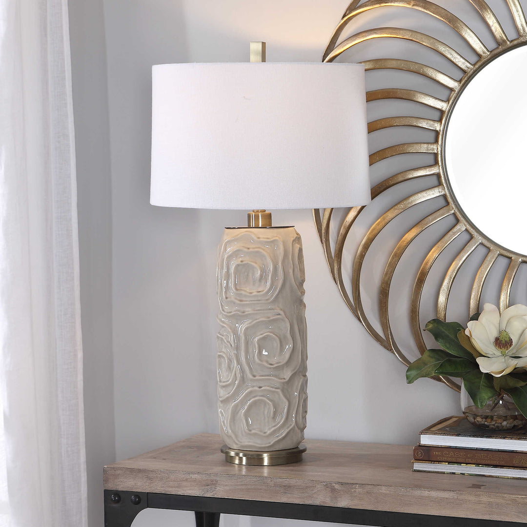 American Home Furniture Uttermost Zade Warm Gray Table Lamp