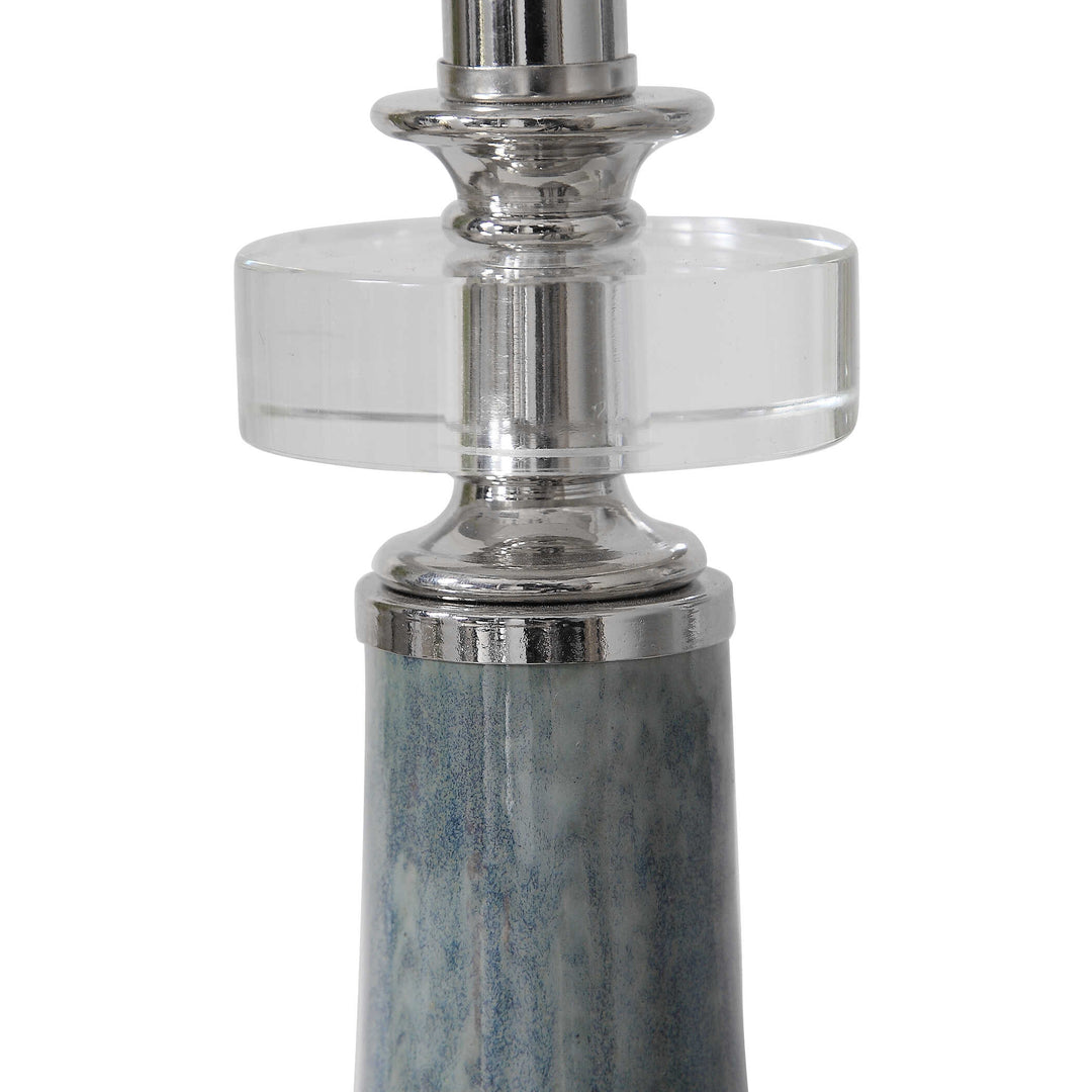 American Home Furniture Uttermost Piers Mottled Blue Buffet Lamp