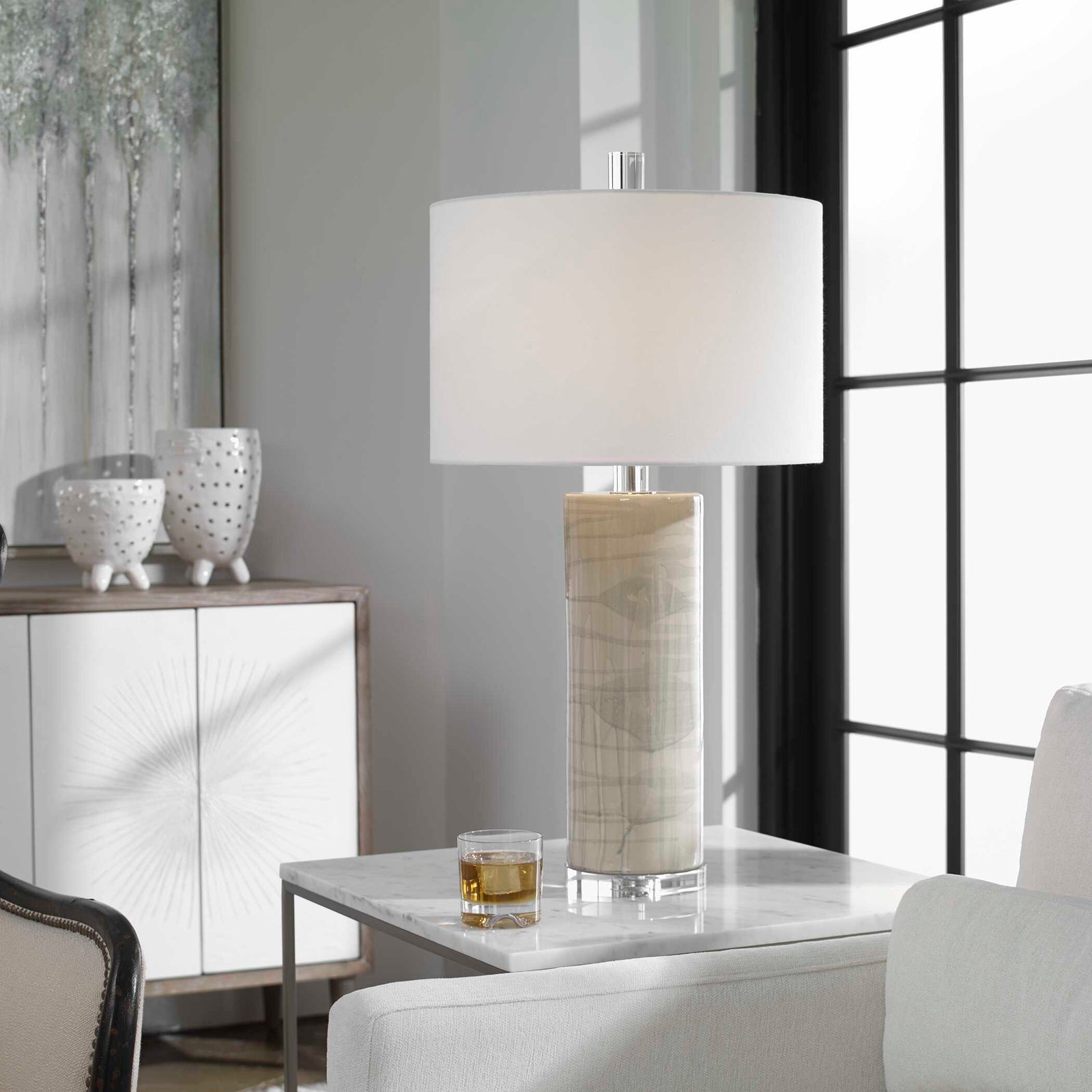 American Home Furniture Uttermost Zesiro Modern Table Lamp