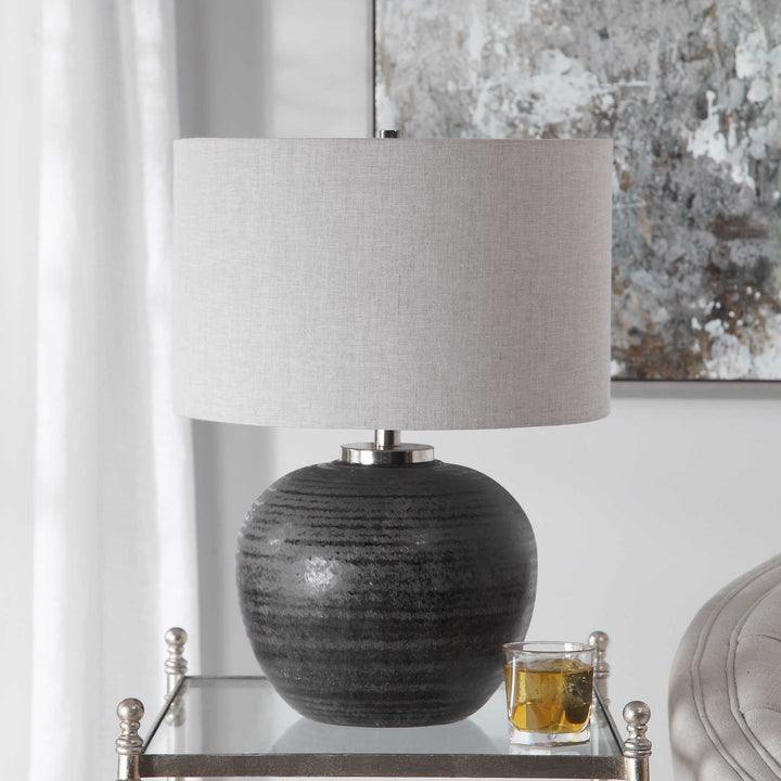 American Home Furniture Uttermost Mikkel Charcoal Table Lamp