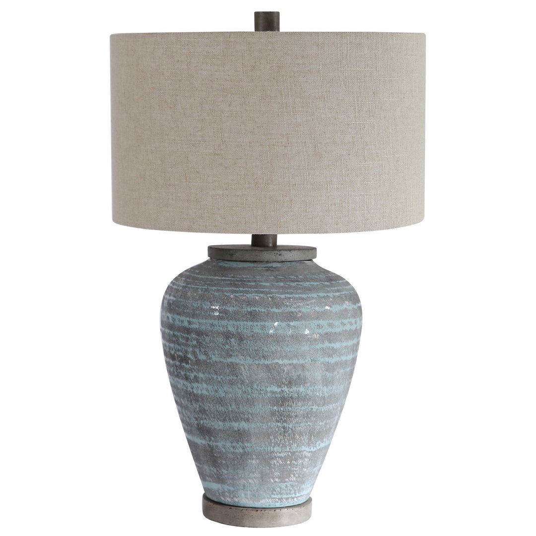 American Home Furniture Uttermost Pelia Light Aqua Table Lamp