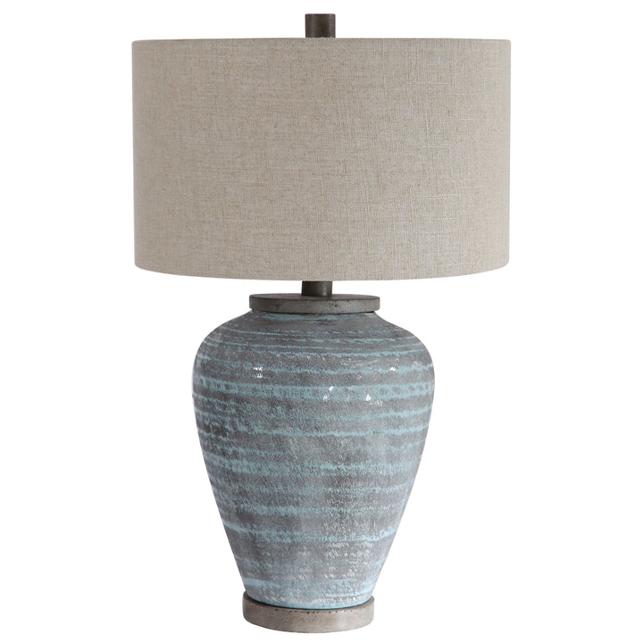 American Home Furniture Uttermost Pelia Light Aqua Table Lamp