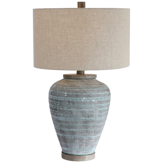 American Home Furniture Uttermost Pelia Light Aqua Table Lamp