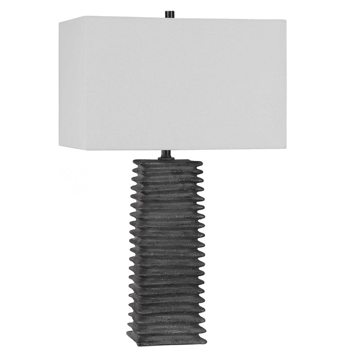 American Home Furniture Uttermost Sanderson Metallic Charcoal Table Lamp