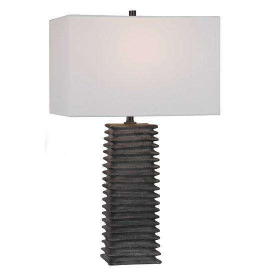 American Home Furniture Uttermost Sanderson Metallic Charcoal Table Lamp