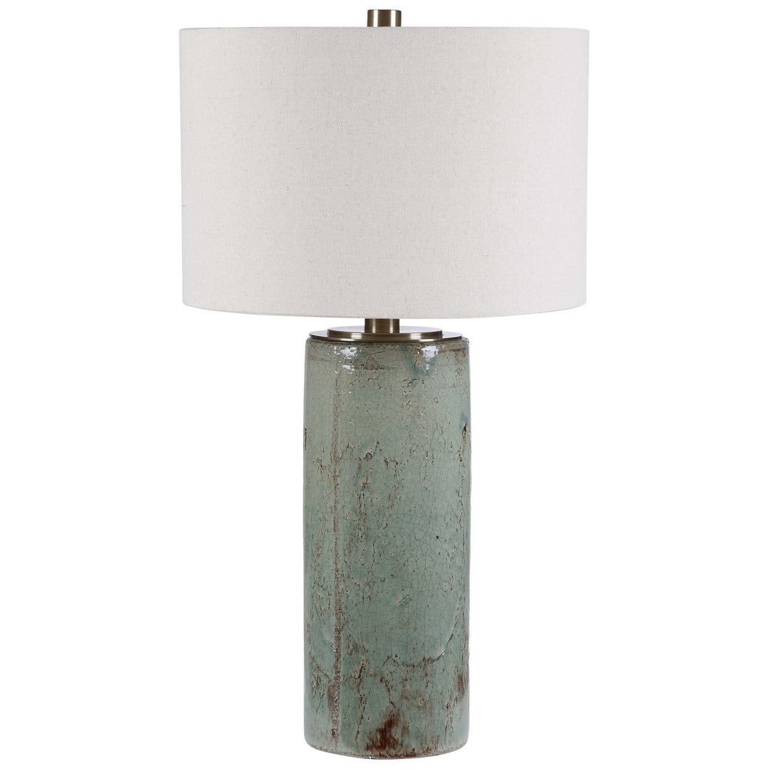 American Home Furniture Uttermost Callais Crackled Aqua Table Lamp